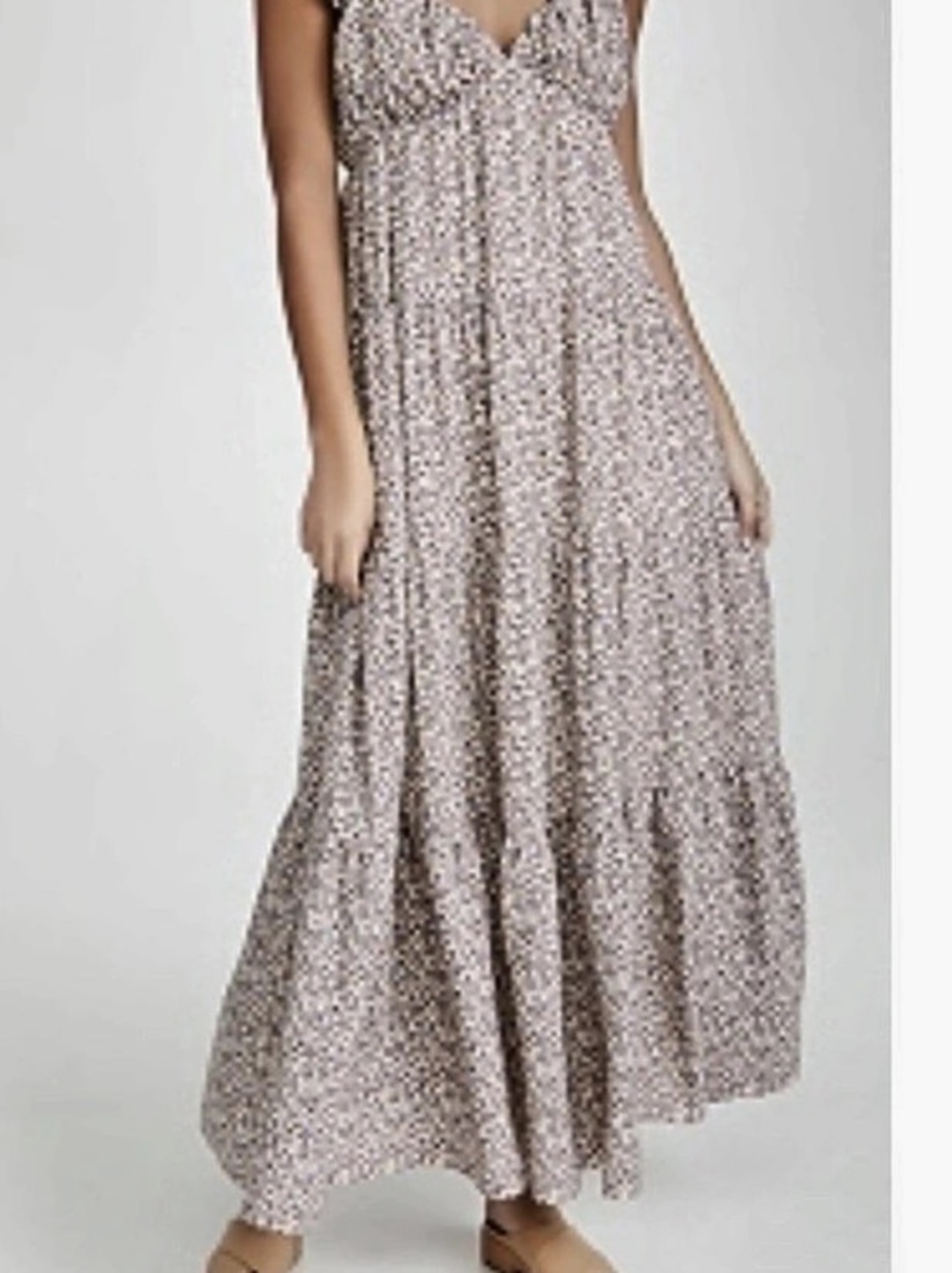 BNWT English Factory Camilla Tiered Dress with Neck Frill Floral Maxi Dress Pink